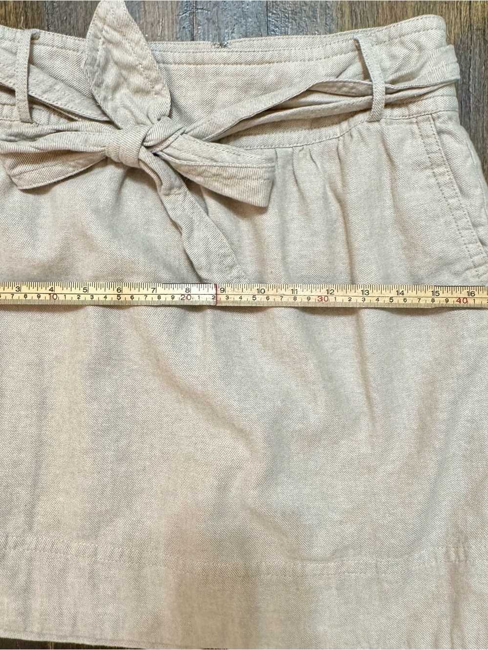 Banana Republic Linen Blend Paperbag Tie Waist Skirt Size 6 Beige - Picture 11 of 13